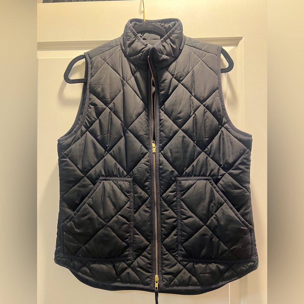 J. Crew Down Quilted Black Puffer Vest - Size M